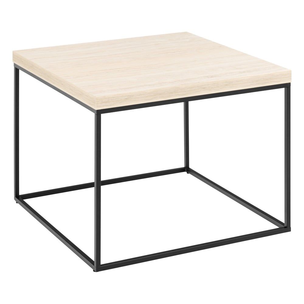 Béžový konferenční stolek s deskou v dekoru mramoru 60x60 cm Barossa – Actona - Bonami.cz