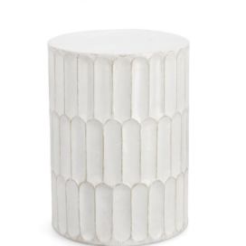 BIZZOTTO Kulatý odkládací stolek CAESAR bílý 40,5 cm
