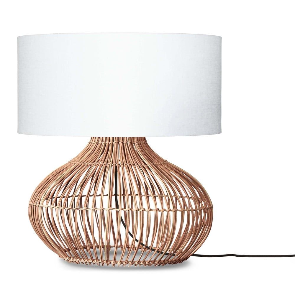 Stolní lampa s textilním stínidlem v bílo-přírodní barvě (výška 60 cm) Kalahari – Good&Mojo - Bonami.cz