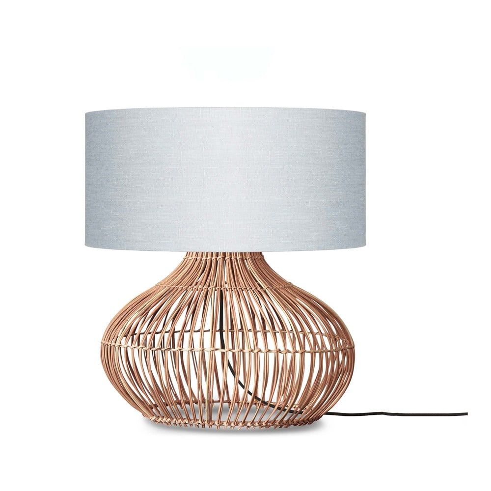Stolní lampa s textilním stínidlem ve světle šedo-přírodní barvě (výška 60 cm) Kalahari – Good&Mojo - Bonami.cz