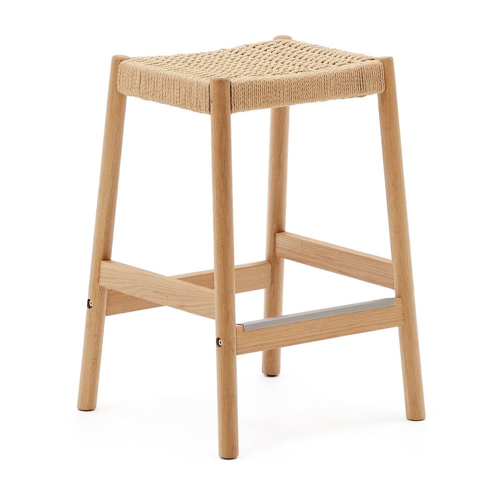 Barové židle z dubového dřeva v přírodní barvě v sadě 2 ks (výška sedáku 66 cm) Yalia – Kave Home - Bonami.cz