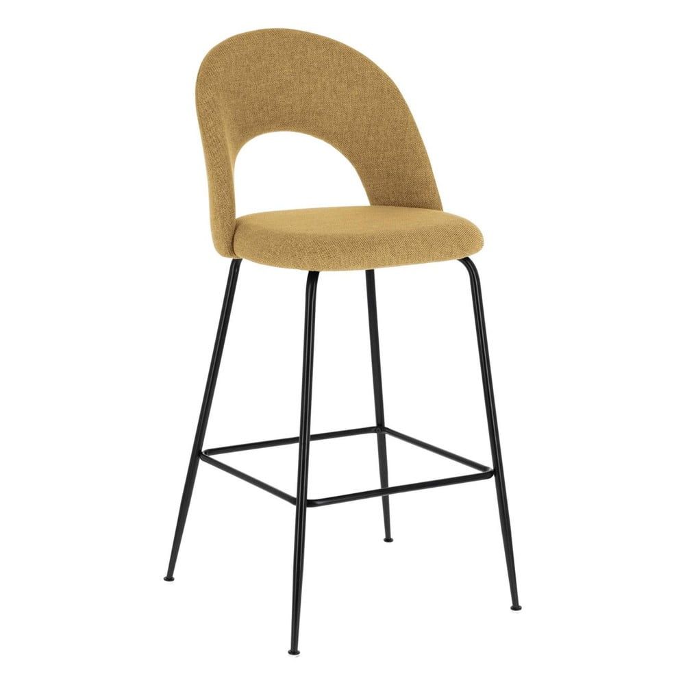 Barové židle v hořčicové barvě v sadě 4 ks (výška sedáku 63 cm) Mahalia – Kave Home - Bonami.cz