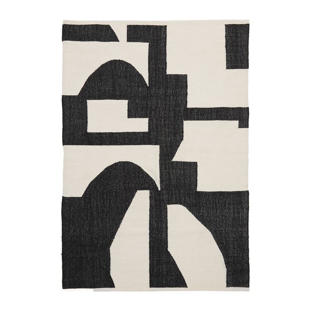 Černo-krémový oboustranný ručně tkaný koberec s příměsí juty 160x230 cm Sotty – Kave Home - Bonami.cz