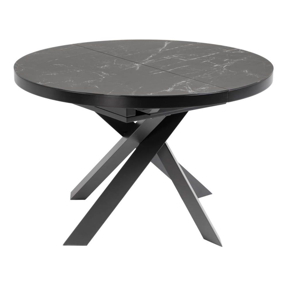 Černý kulatý rozkládací jídelní stůl s keramickou deskou ø 160 cm Vashti – Kave Home - Bonami.cz