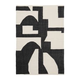 Černo-krémový oboustranný ručně tkaný koberec s příměsí juty 160x230 cm Sotty – Kave Home Bonami.cz