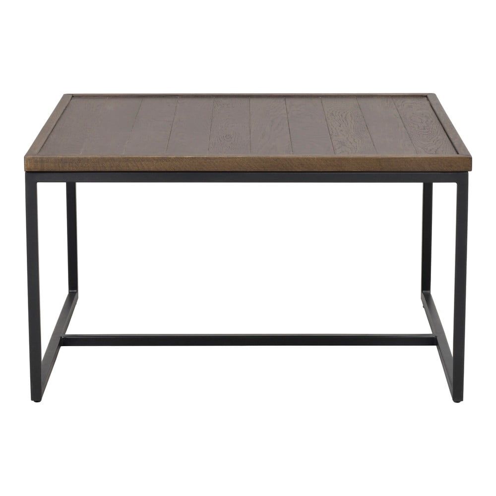 Tmavě hnědý konferenční stolek s deskou z dubového dřeva ø 70 cm Deerfield – Rowico - Bonami.cz