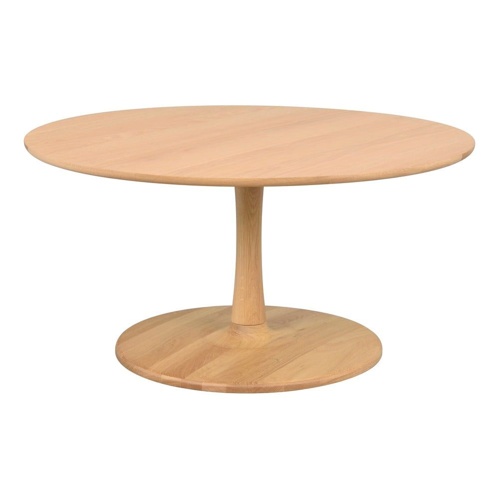 Kulatý konferenční stolek v dekoru dubu v přírodní barvě 90x90 cm Hobart – Rowico - Bonami.cz
