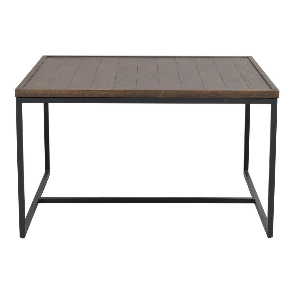 Tmavě hnědý konferenční stolek s deskou z dubového dřeva ø 80 cm Deerfield – Rowico - Bonami.cz