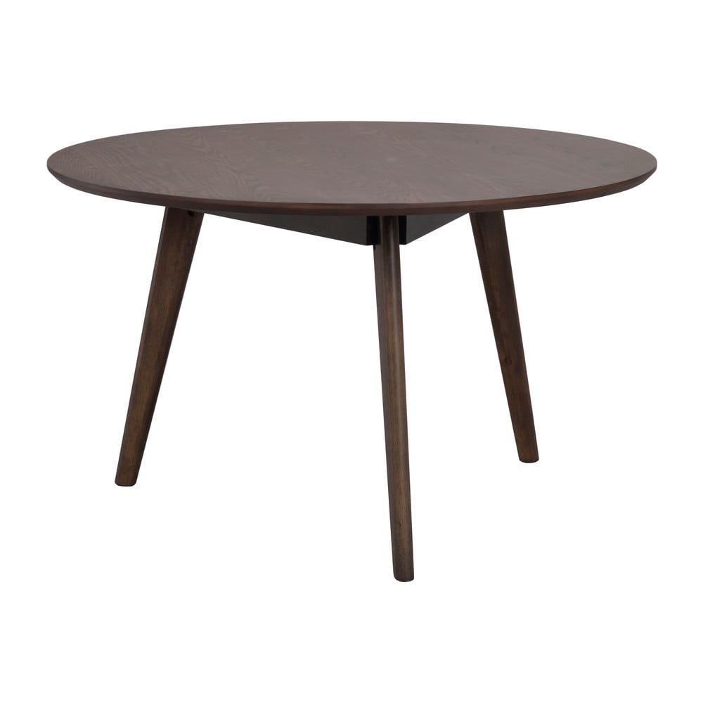 Tmavě hnědý konferenční stolek v dekoru dubu ø 90 cm Yumi – Rowico - Bonami.cz