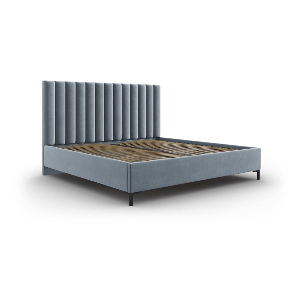 Světle modrá čalouněná dvoulůžková postel s úložným prostorem s roštem 140x200 cm Casey – Mazzini Beds - Bonami.cz