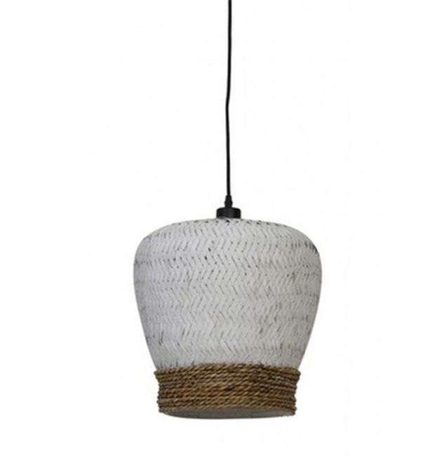 Bílé antik ratanové závěsné světlo Mikki - Ø 34*23 cm Light & Living - LaHome - vintage dekorace