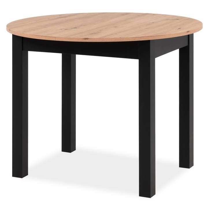 Jídelní stůl BUD dub artisan/černá, šířka 100 cm - SCONTO Nábytek s.r.o.