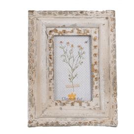 Béžový antik kovový fotorámeček Brocante - 18*3*23 cm / 10*15 cm Clayre & Eef LaHome - vintage dekorace