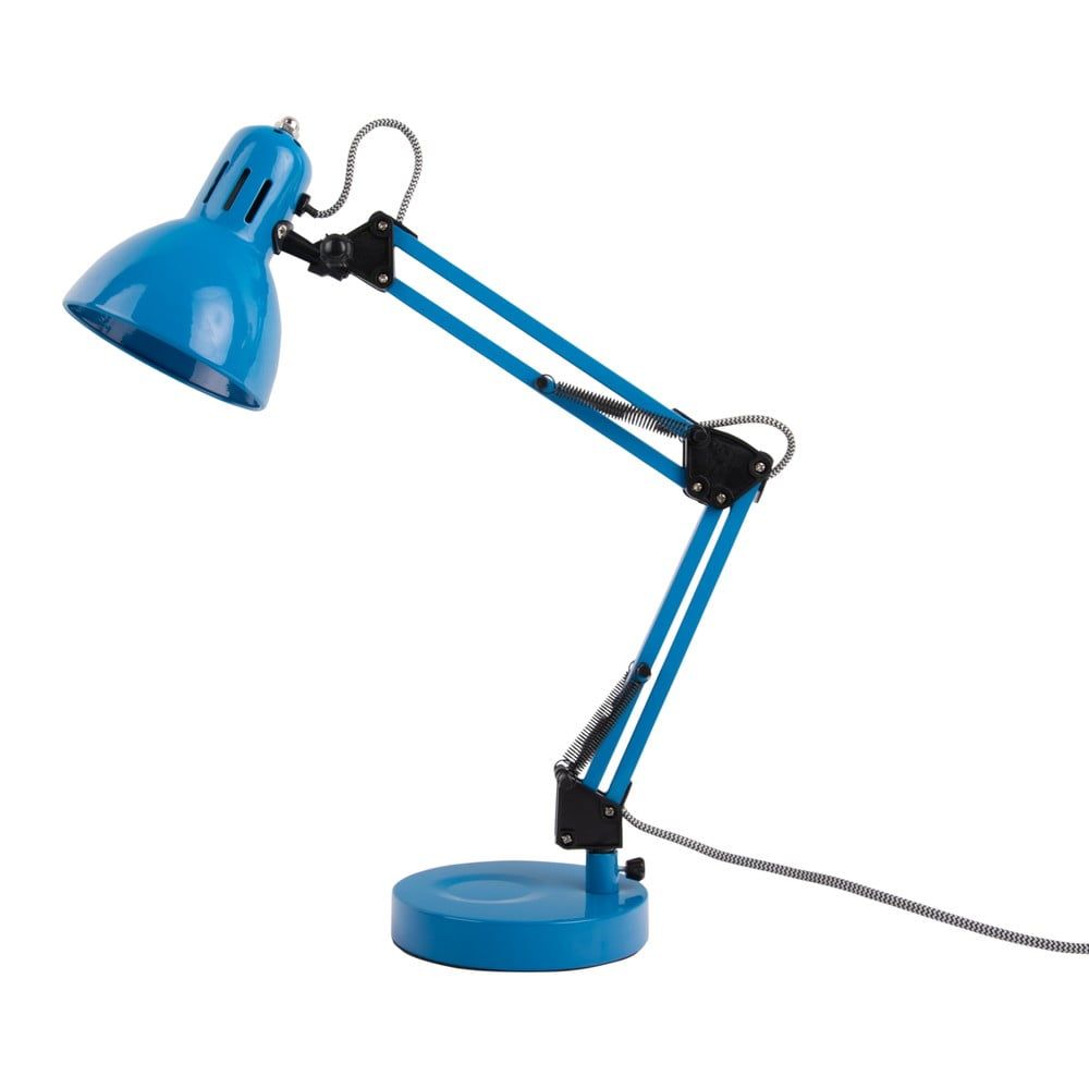 Světle modrá stolní lampa s kovovým stínidlem (výška 52 cm) Funky Hobby – Leitmotiv - Bonami.cz