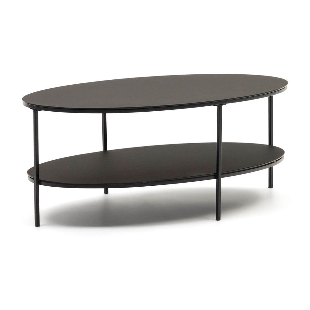 Černý konferenční stolek se skleněnou deskou 65x110 cm Fideia – Kave Home - Bonami.cz