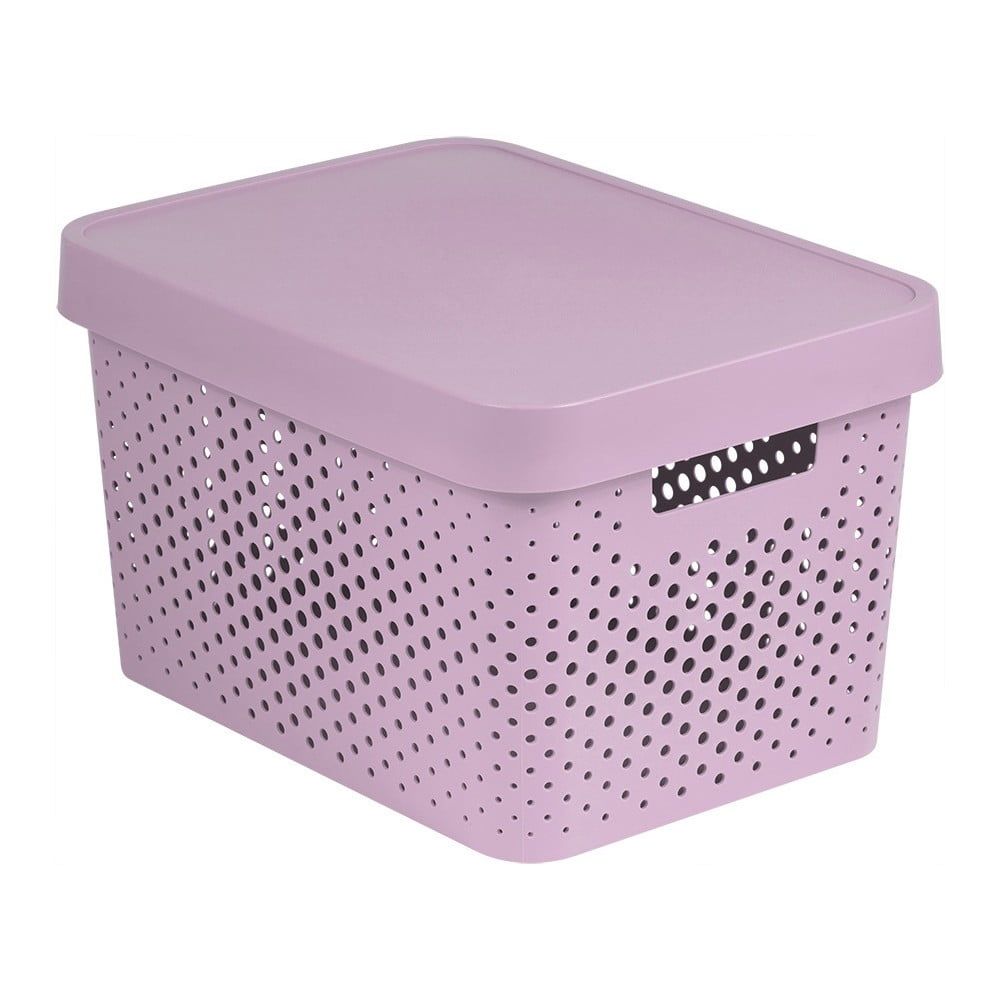 Růžový plastový úložný box s víkem 27x36x22 cm Infinity – Curver - Bonami.cz