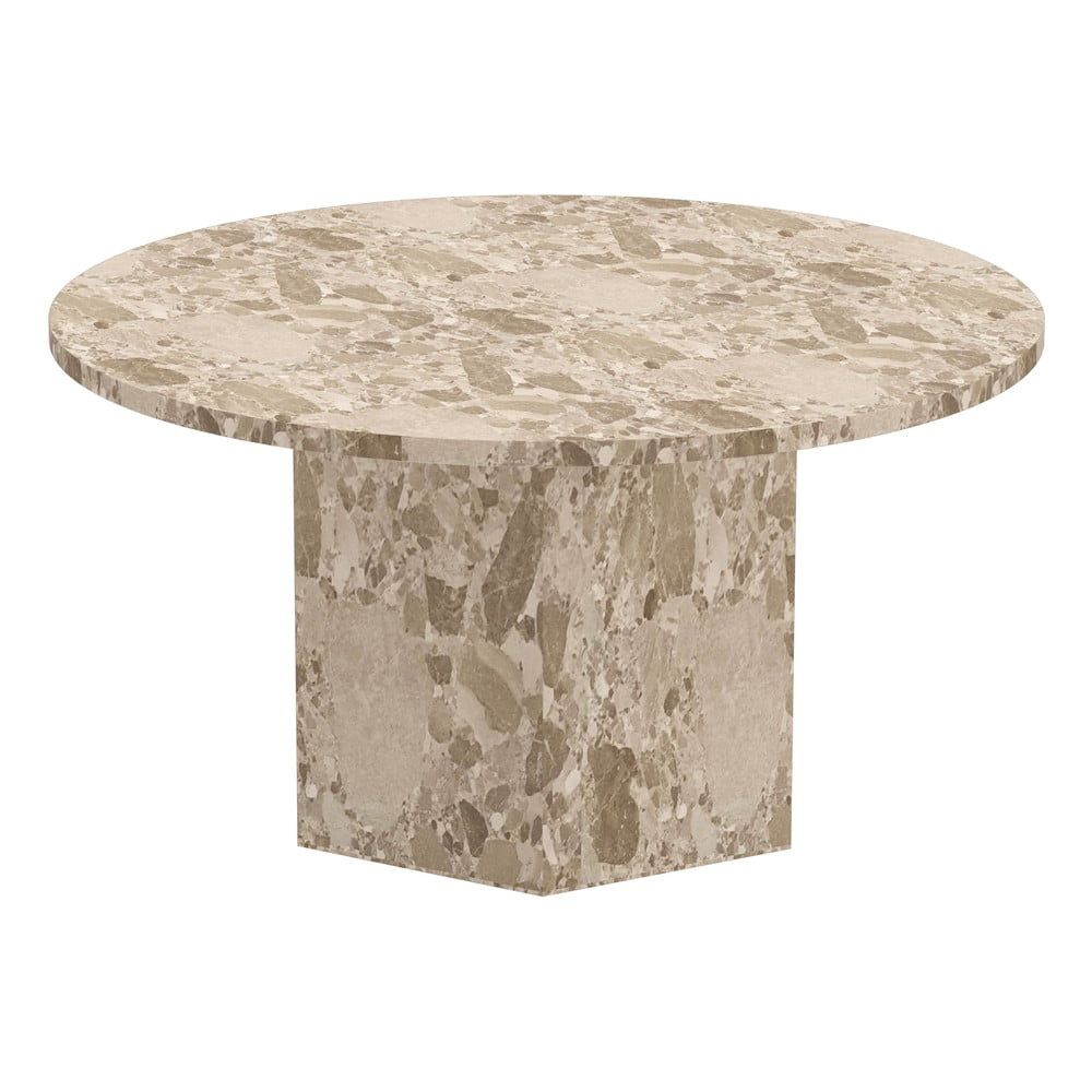 Světle hnědý mramorový kulatý konferenční stolek ø 80 cm Naxos – Actona - Bonami.cz