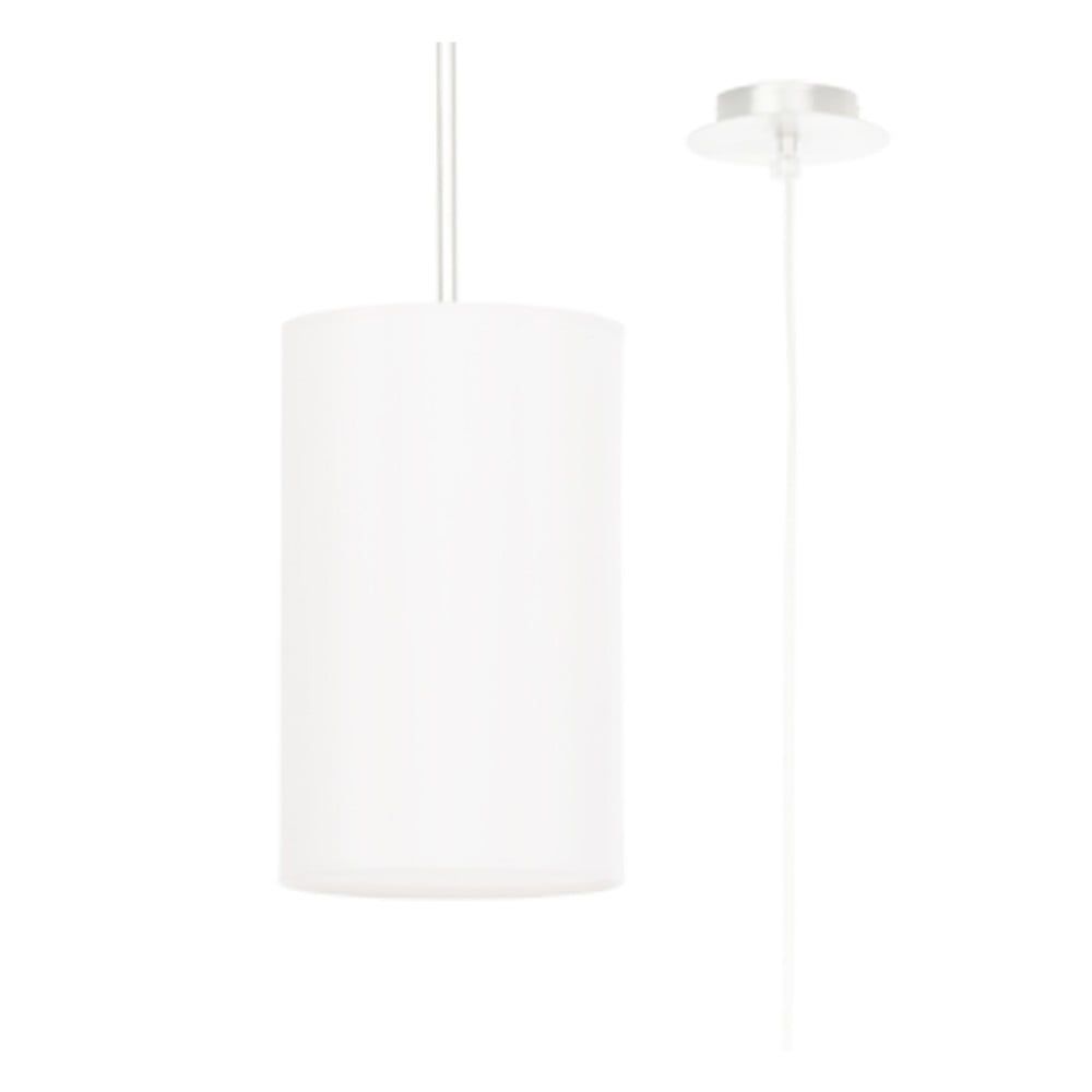 Bílé závěsné svítidlo s textilním stínidlem ø 15 cm Volta – Nice Lamps - Bonami.cz