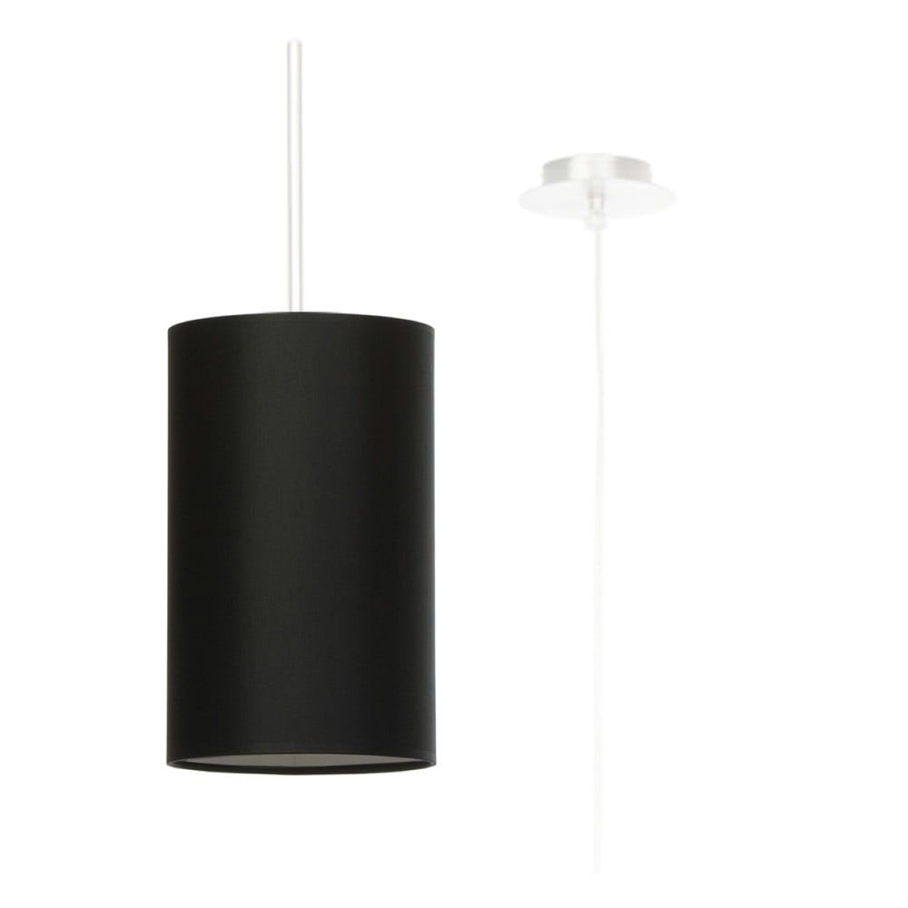 Černé závěsné svítidlo s textilním stínidlem ø 15 cm Volta – Nice Lamps - Bonami.cz