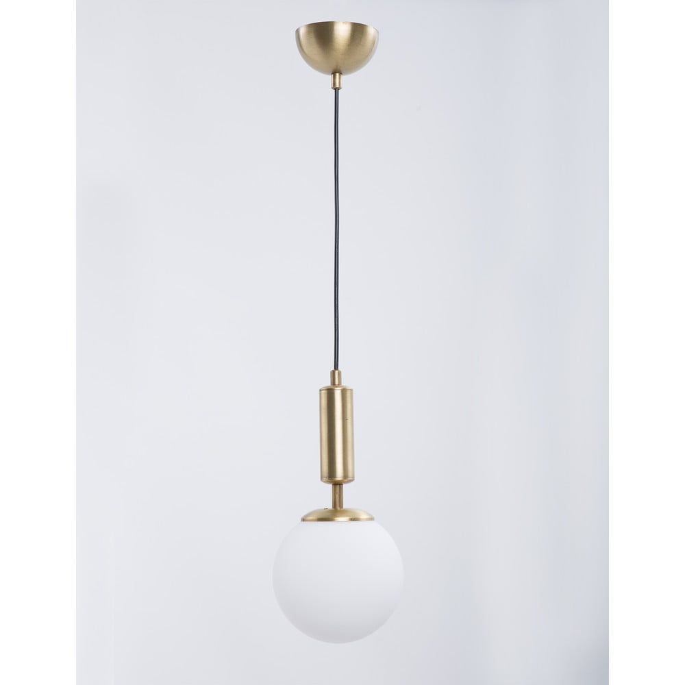 Závěsné svítidlo se skleněným stínidlem ve zlato-bílé barvě ø 15 cm Monera – Squid Lighting - Bonami.cz