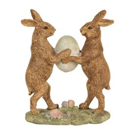 Dekorace králíčci držící vajíčko - 11*5*13 cm Clayre & Eef