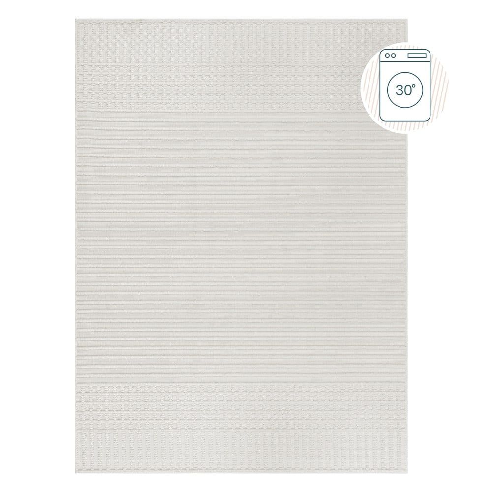 Bílý pratelný koberec z žinylky 160x240 cm Elton – Flair Rugs - Bonami.cz