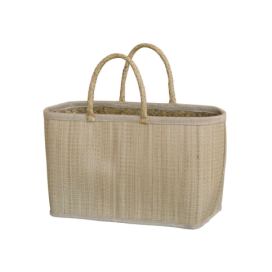 Přírodní hnědá plážová taška z palmových listů Beach Bag - 40*19*27 cm Chic Antique