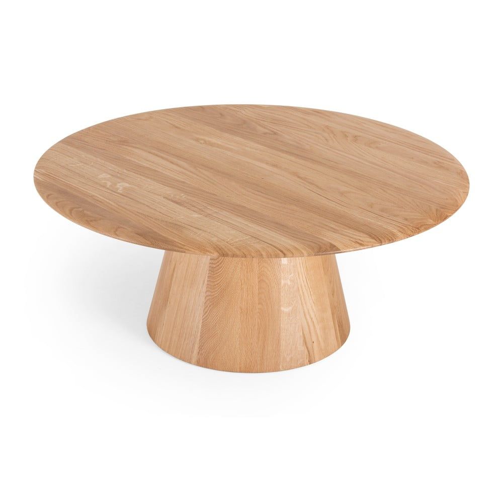 Kulatý konferenční stolek z dubového dřeva v přírodní barvě ø 80 cm Mushroom – Gazzda - Bonami.cz