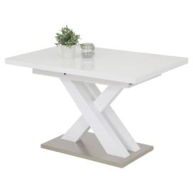 Jídelní stůl VILERA T bílá vysoký lesk/stříbrná