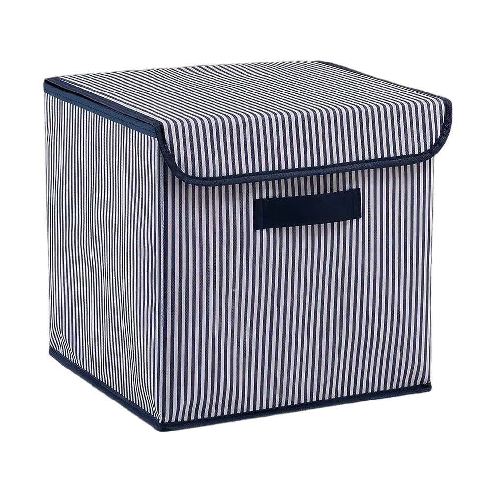 Modrý látkový úložný box s víkem 30x30x30 cm – Mioli Decor - Bonami.cz