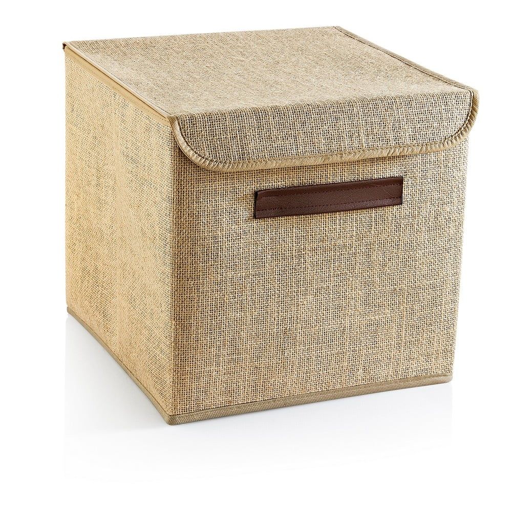 Světle hnědý úložný box s víkem z juty 30x30x30 cm – Mioli Decor - Bonami.cz
