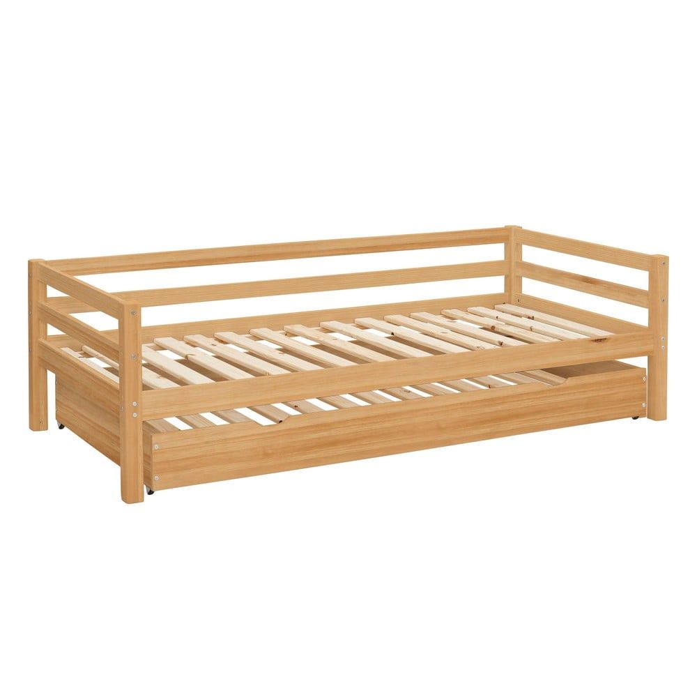 Šedá dětská postel z borovicového dřeva s výsuvným lůžkem 90x200 cm Alpi – Støraa - Bonami.cz