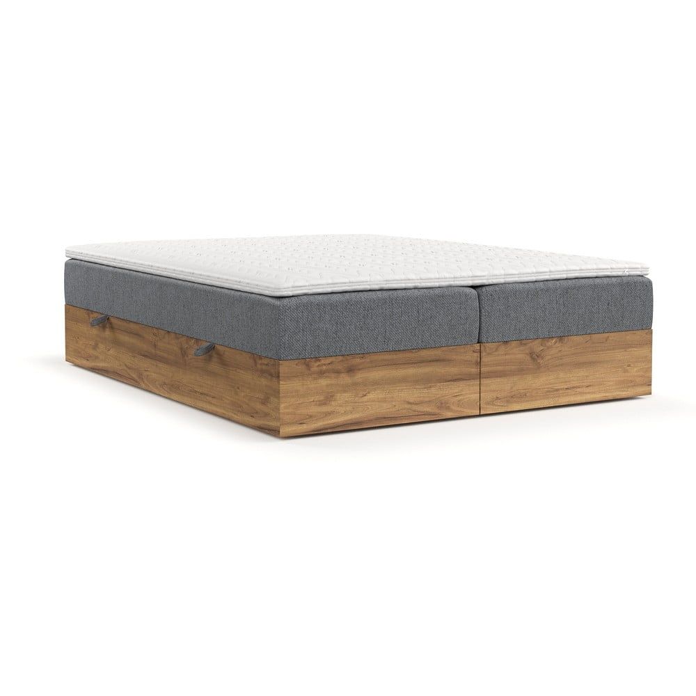 Boxspring postel s úložným prostorem v šedo-přírodní barvě 180x200 cm Faro – Maison de Rêve - Bonami.cz