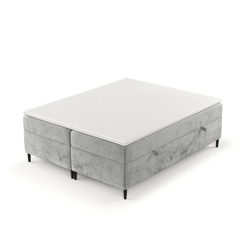 Šedá boxspring postel s úložným prostorem 200x200 cm Araya – Maison de Rêve - Bonami.cz