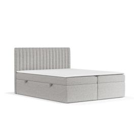 Světle šedá boxspring postel s úložným prostorem 160x200 cm Spencer – Maison de Rêve