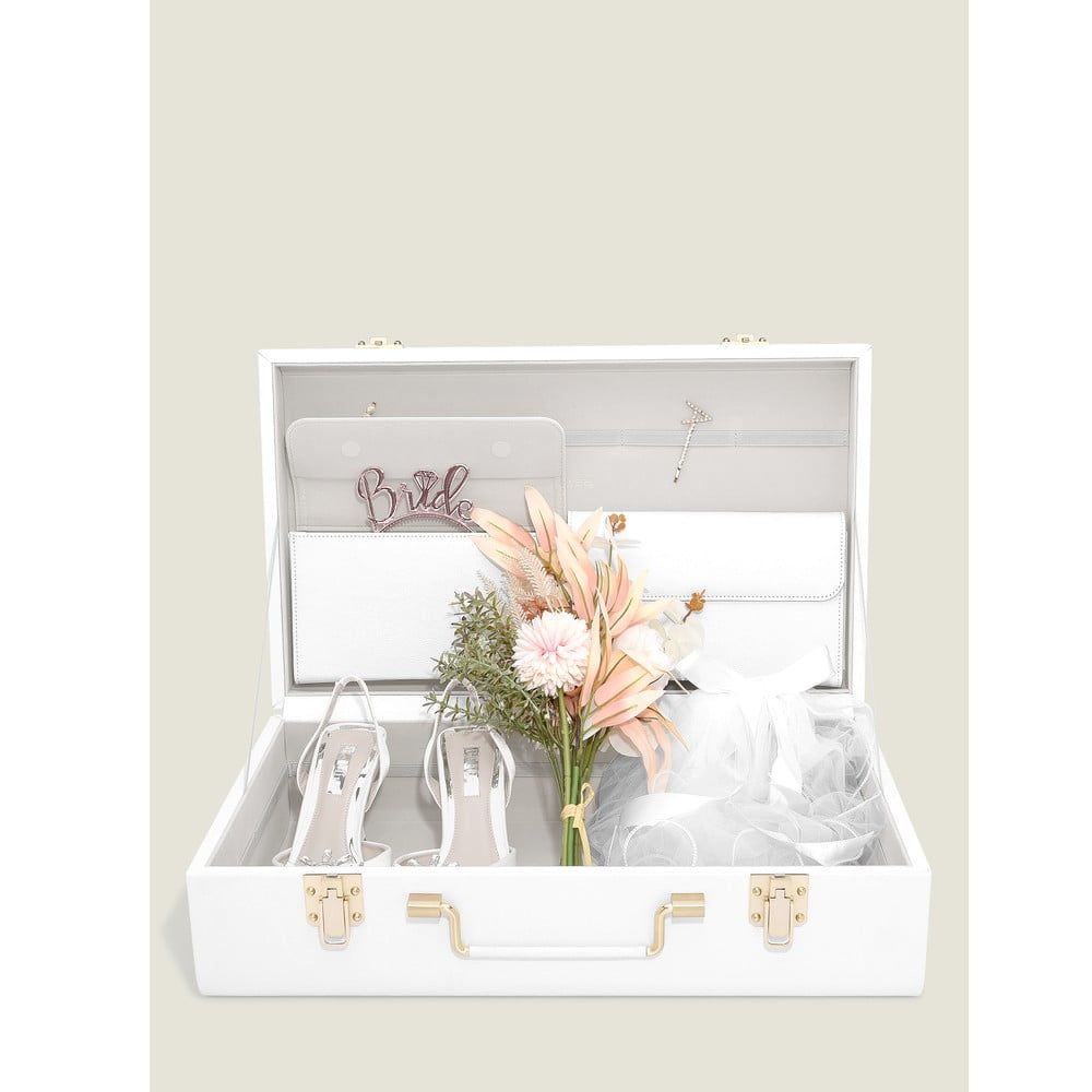 Bílý dekorativní úložný box z umělé kůže 50x30x15 cm – Stackers - Bonami.cz