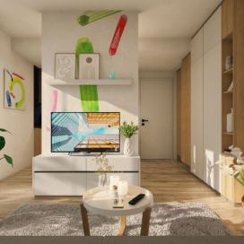 Promyšlená garsonka | návrh interiéru bytu 1kk Nymburk