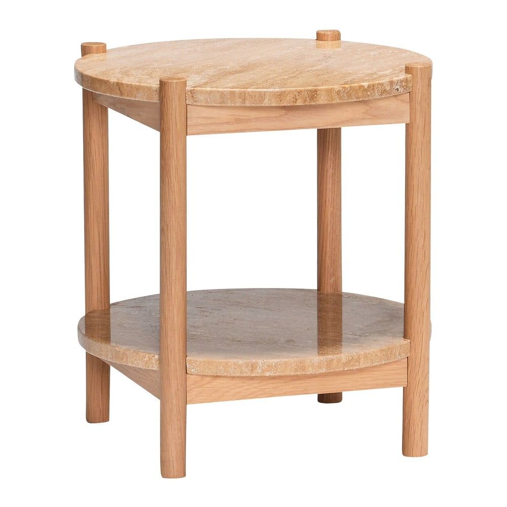 Kulatý odkládací stolek s deskou z kamene ø 43 cm Trava – Hübsch - Bonami.cz
