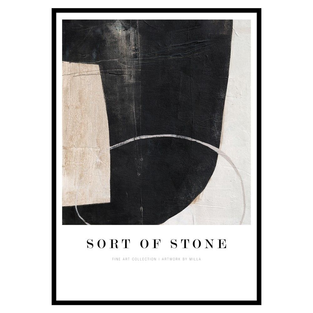 Plakát v rámu 72x102 cm Sort Of Stone   – Malerifabrikken - Bonami.cz