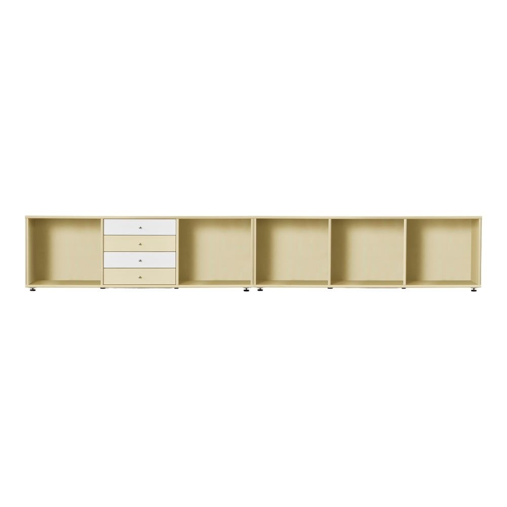 Světle žlutá nízká komoda 267x61 cm Mistral – Hammel Furniture - Bonami.cz