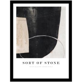 Plakát v rámu 32x42 cm Sort Of Stone   – Malerifabrikken