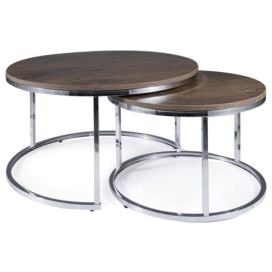 Konferenční stolek OTLONTO 2 ořech/stříbrná