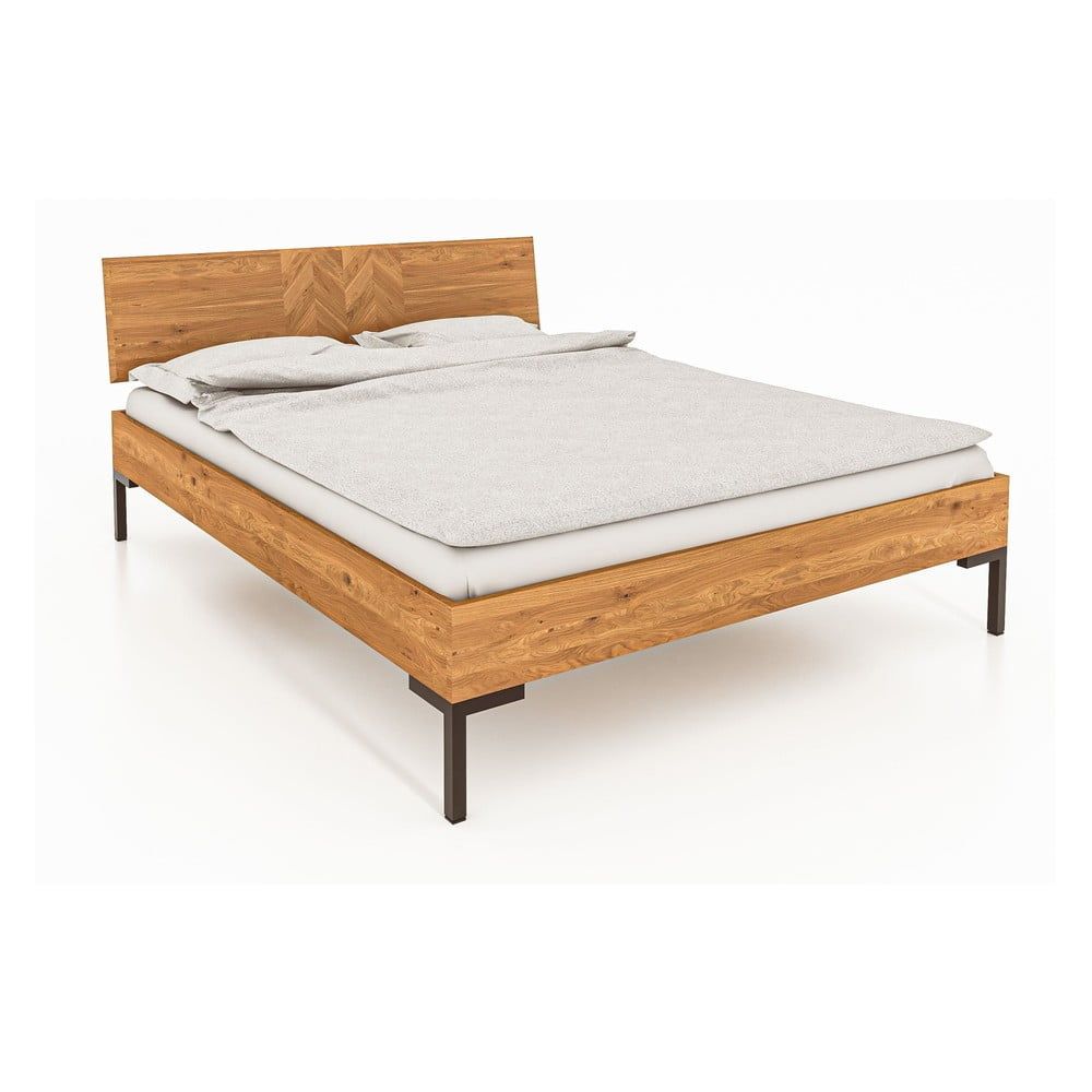 Dvoulůžková postel z dubového dřeva 140x200 cm Abies 2 - The Beds - Bonami.cz