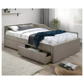 Rohová postel s roštem ILAUT béžová, 120x200 cm