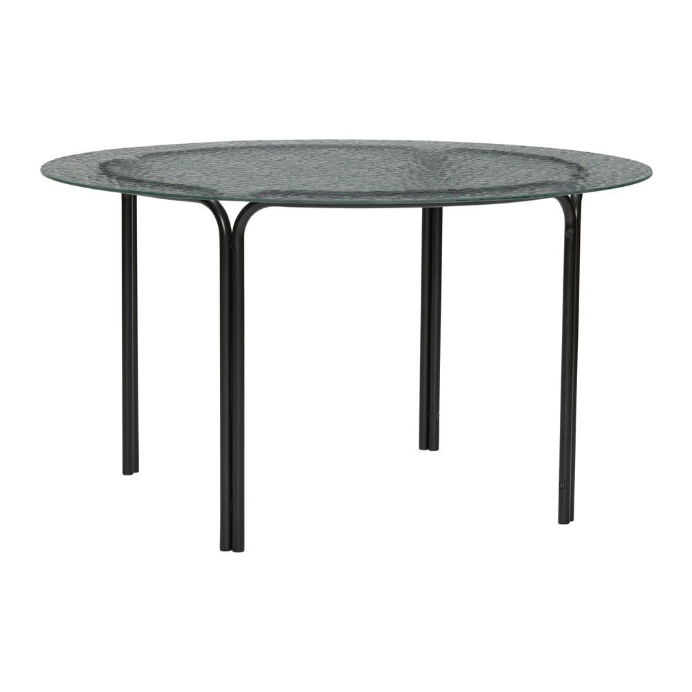 Černý kulatý konferenční stolek se skleněnou deskou ø 80 cm Orbit – Hübsch - Bonami.cz