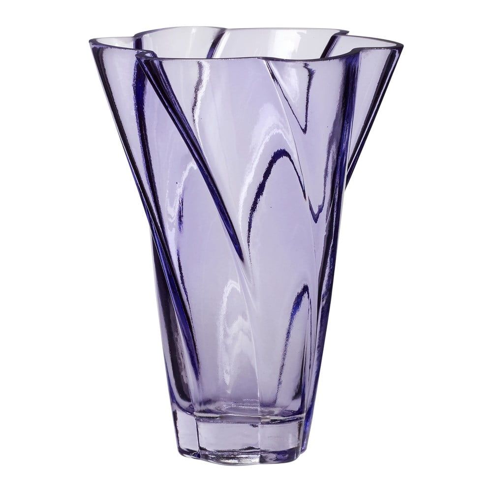 Fialová skleněná ručně vyrobená váza (výška 18 cm) Bloom – Hübsch - Bonami.cz