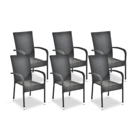 Černé plastové zahradní židle v sadě 6 ks Paris – Bonami Essentials