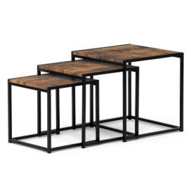 Přístavný stolek GIRONA staré dřevo/černá