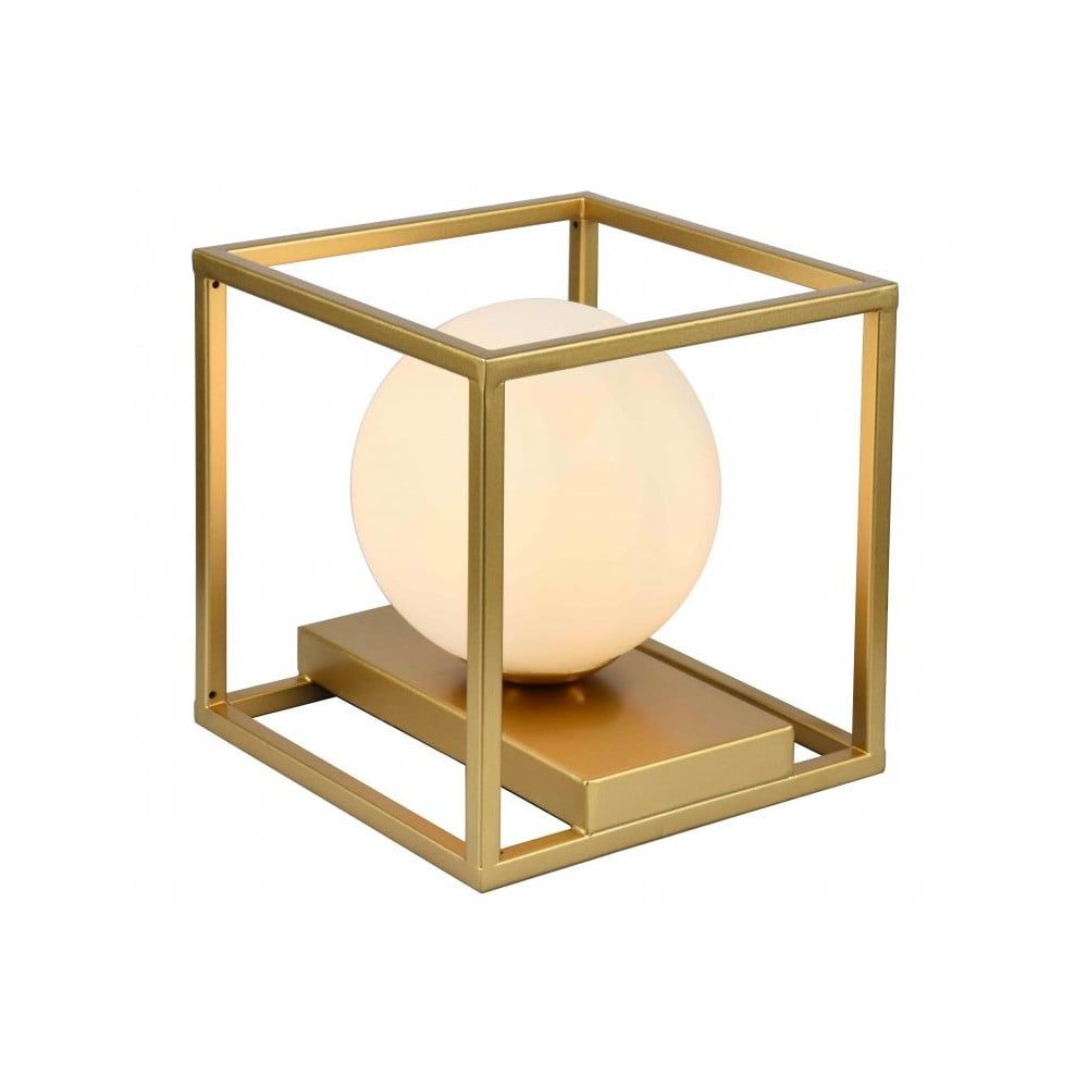 Stolní lampa ve zlaté barvě s kovovo-skleněným stínidlem (výška 20 cm) Avelin – GTV - Bonami.cz
