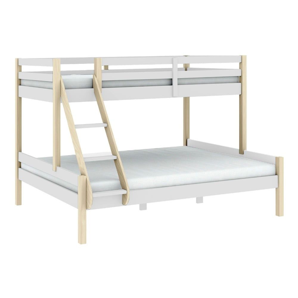 Bílá patrová dětská postel z borovicového dřeva 90x190/140x190 cm Livia – Marckeric - Bonami.cz